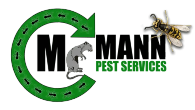 Mr Mann Pest Services Logo: Feautring an illistration of a rat and a wasp